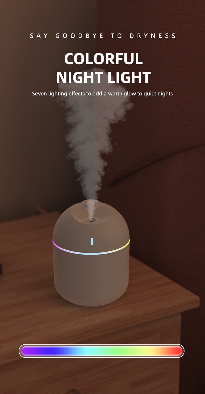 270ml Cool Mist Air Humidifier – Aroma Diffuser with LED Night Light