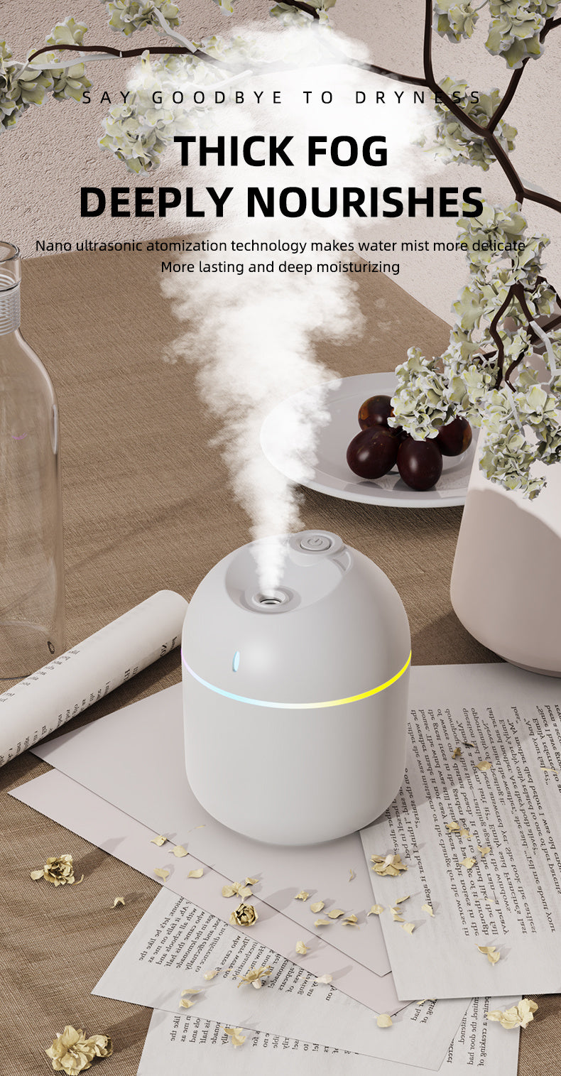 270ml Cool Mist Air Humidifier – Aroma Diffuser with LED Night Light