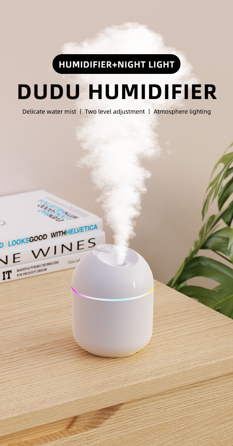 270ml Cool Mist Air Humidifier – Aroma Diffuser with LED Night Light