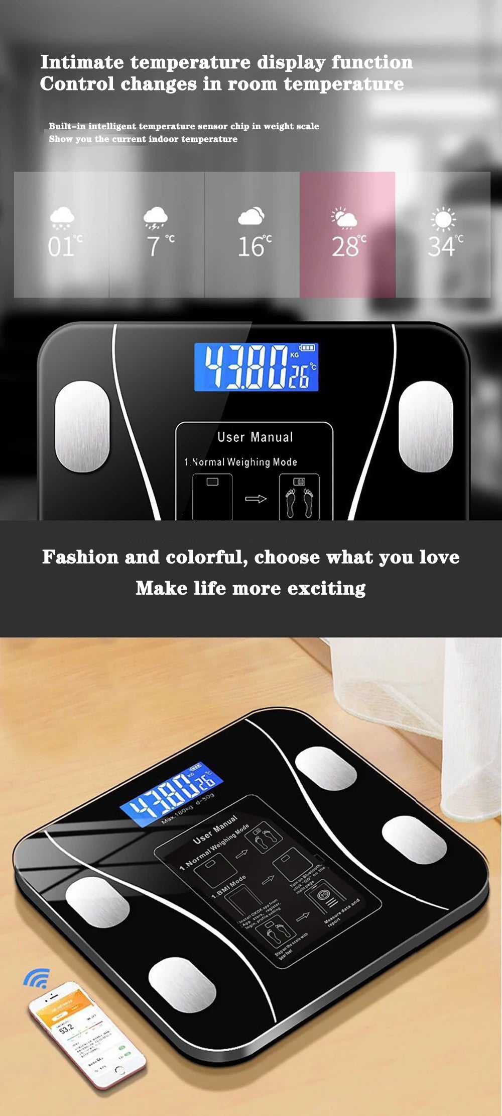 Smart Body Fat Scale – Wireless Digital Weight & Body Analyzer