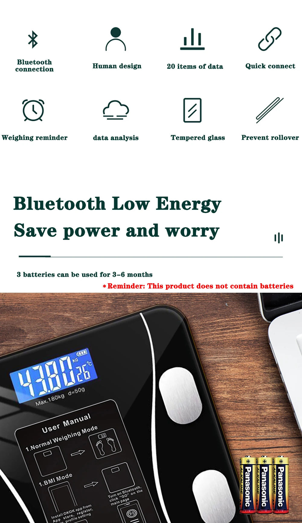 Smart Body Fat Scale – Wireless Digital Weight & Body Analyzer