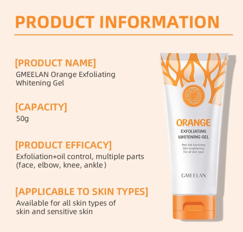 Orange Exfoliating Gel – Dead Skin Remover & Brightening 50g