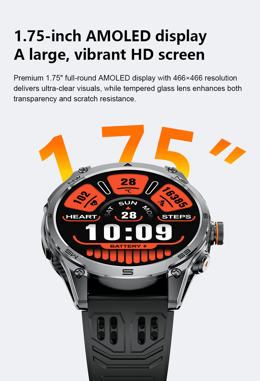 T-Rex 3 Ultra GPS Smartwatch – Military Outdoor Fitness Tracker