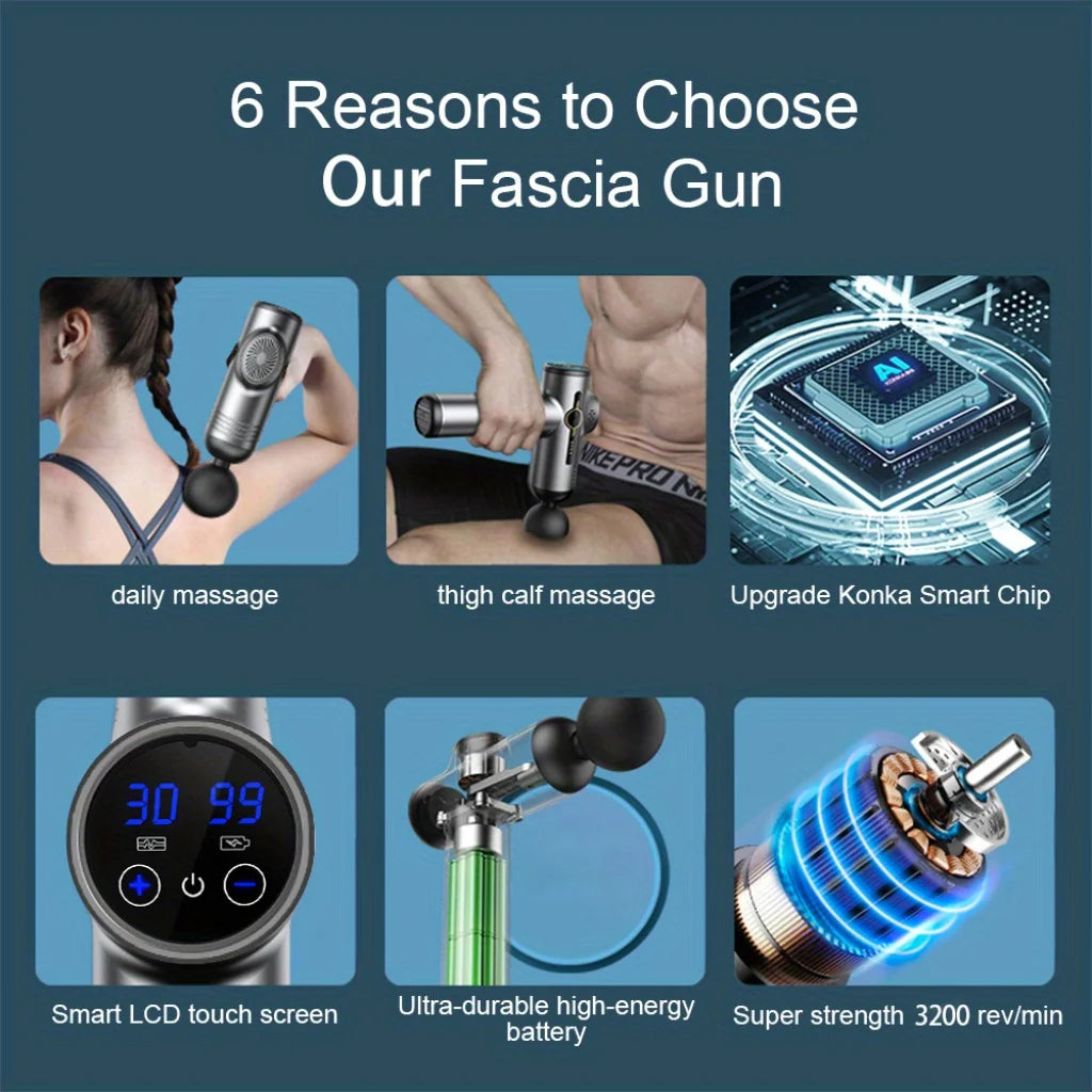 Portable Vibration Fascia Gun – Deep Muscle Massager
