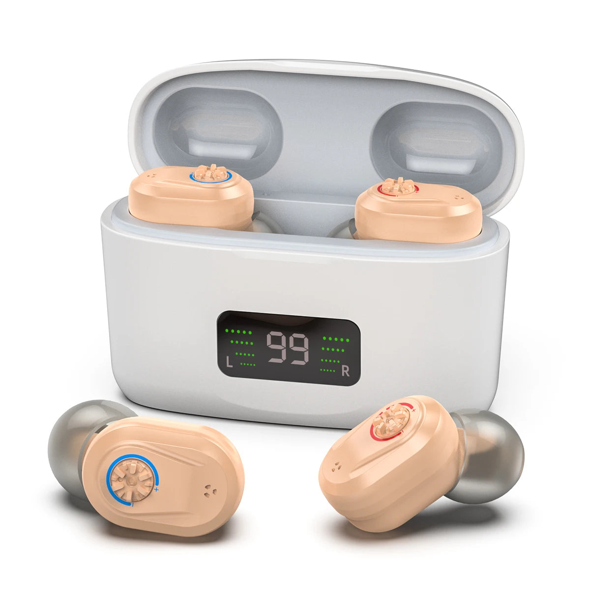 Wireless Mini Hearing Aid – Noise-Cancelling with HD Display