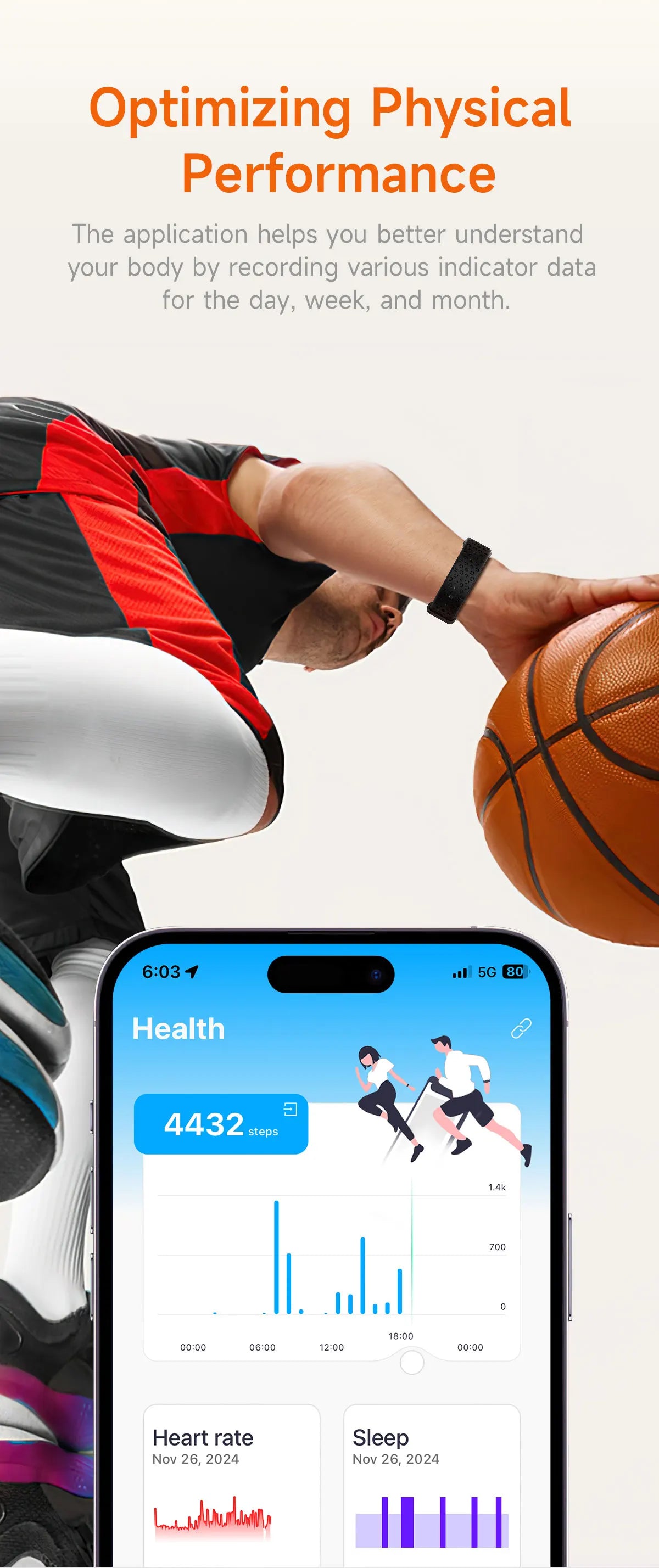 No-Screen Smartwatch – Men’s Outdoor Fitness & Heart Rate Monitor