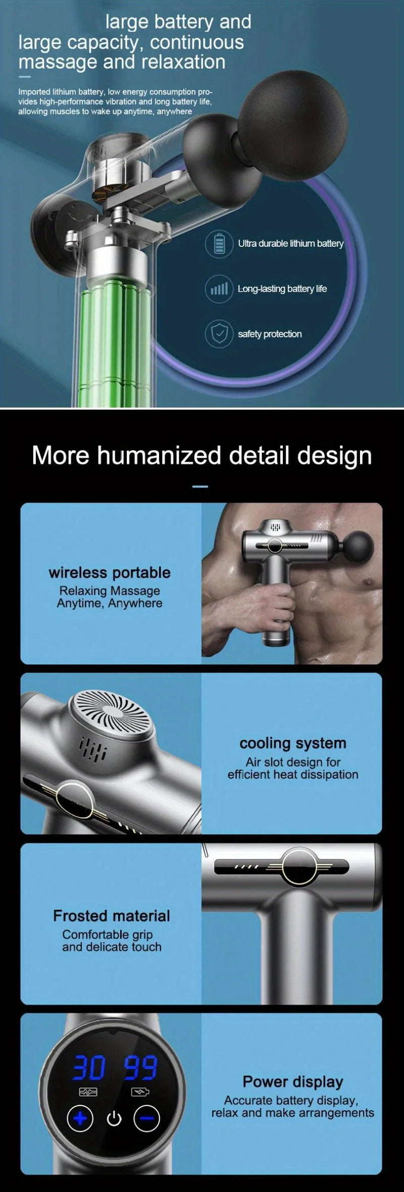 Portable Vibration Fascia Gun – Deep Muscle Massager