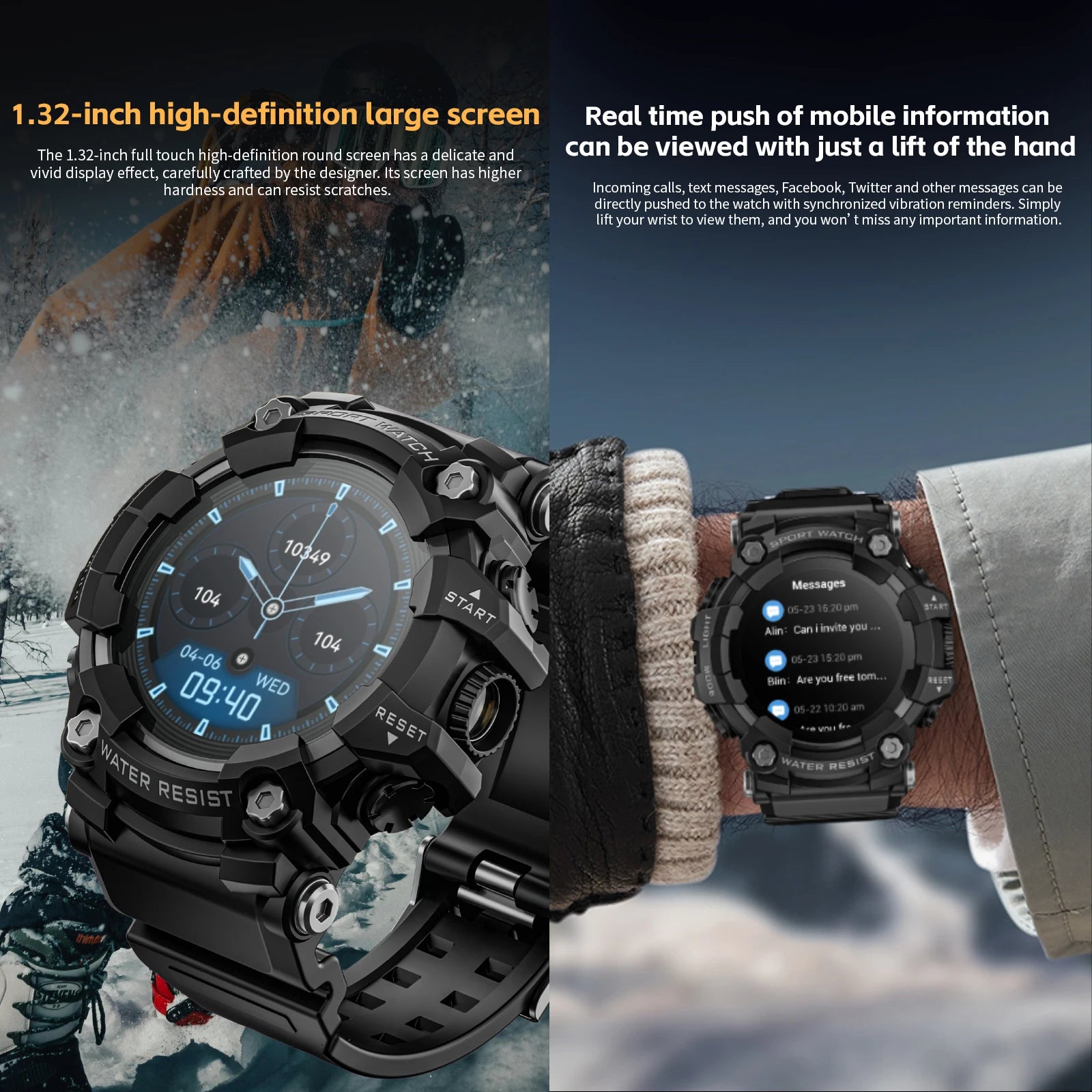 ATTACK-GT Sport Smartwatch – Waterproof Bluetooth & Fitness Tracker