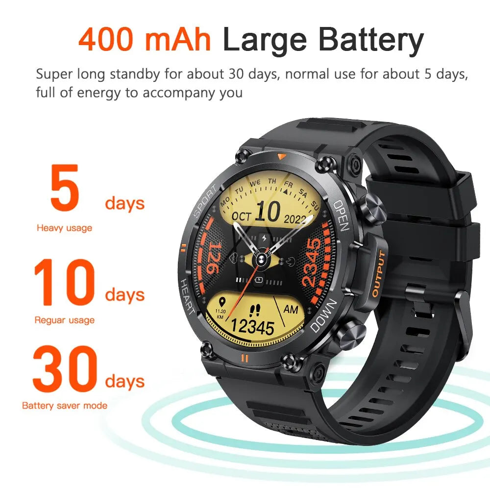 1.39" HD Bluetooth Smart Watch – Fitness & Heart Monitor