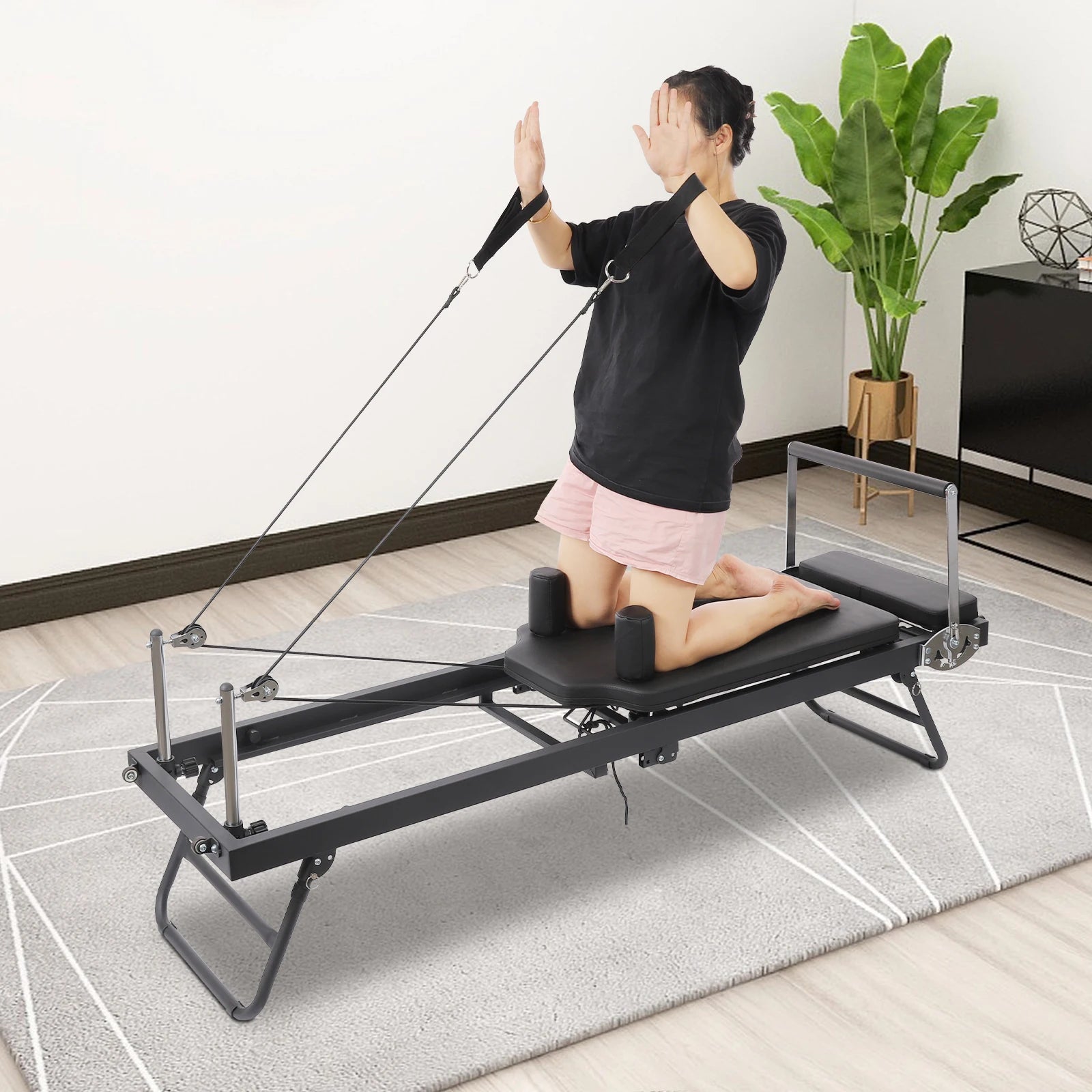 Foldable Steel Pilates Reformer Machine – Home & Office Fitness