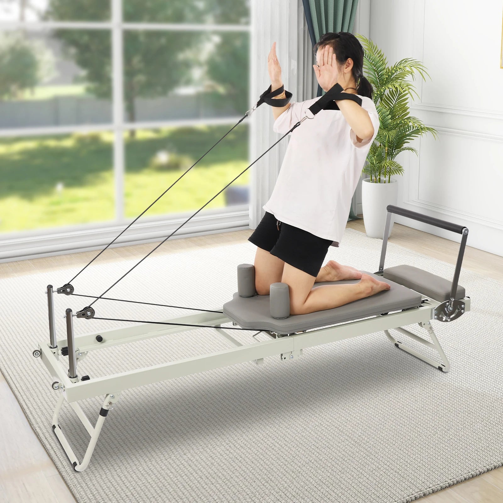Foldable Steel Pilates Reformer Machine – Home & Office Fitness