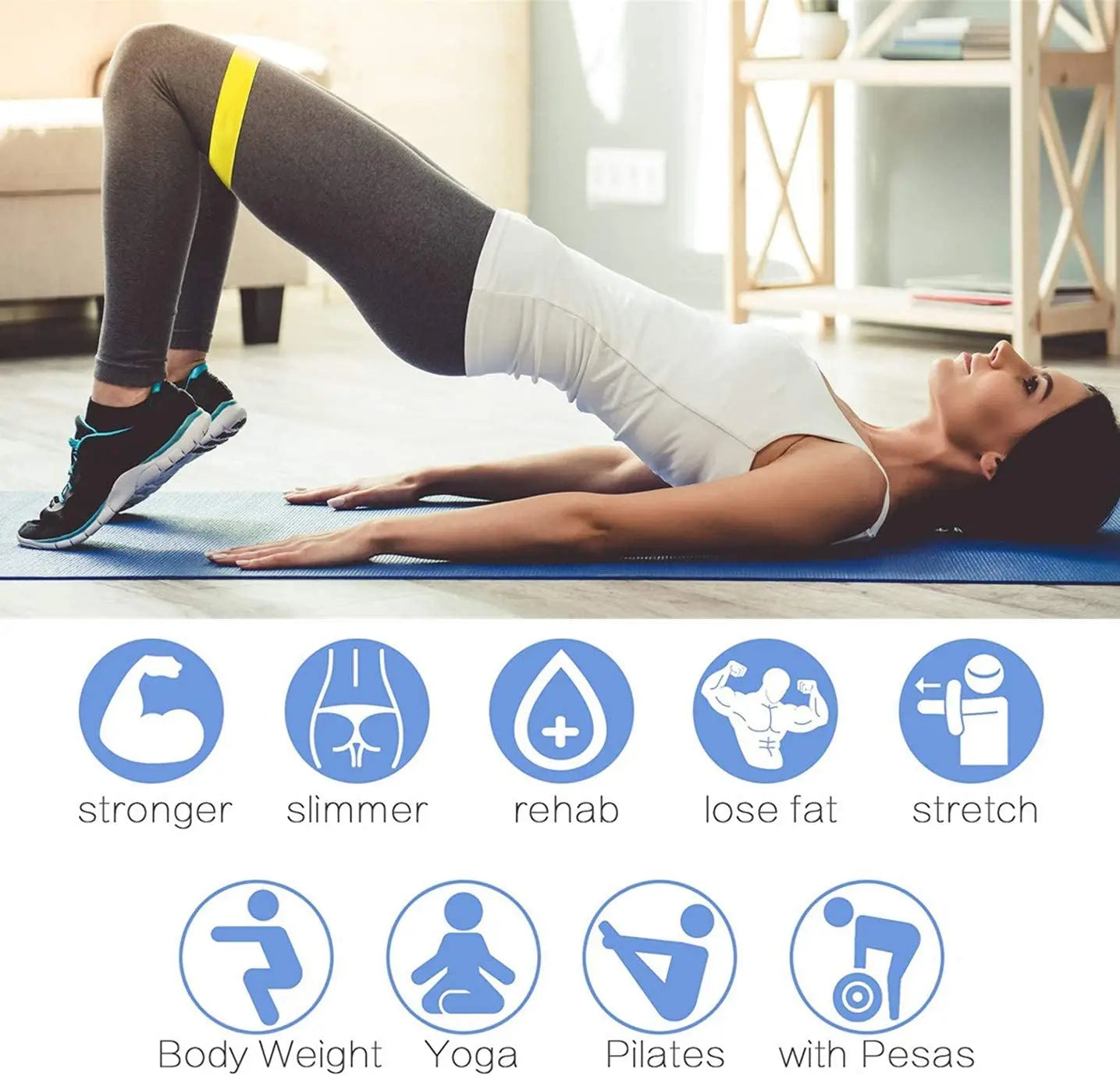 Resistance Bands Set – Yoga & Fitness Elastic Loop Bands