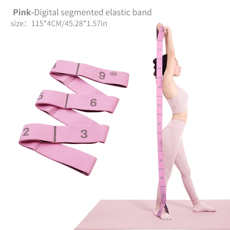 Elastic Yoga Stretching Strap with Loops – Fitness & Pilates