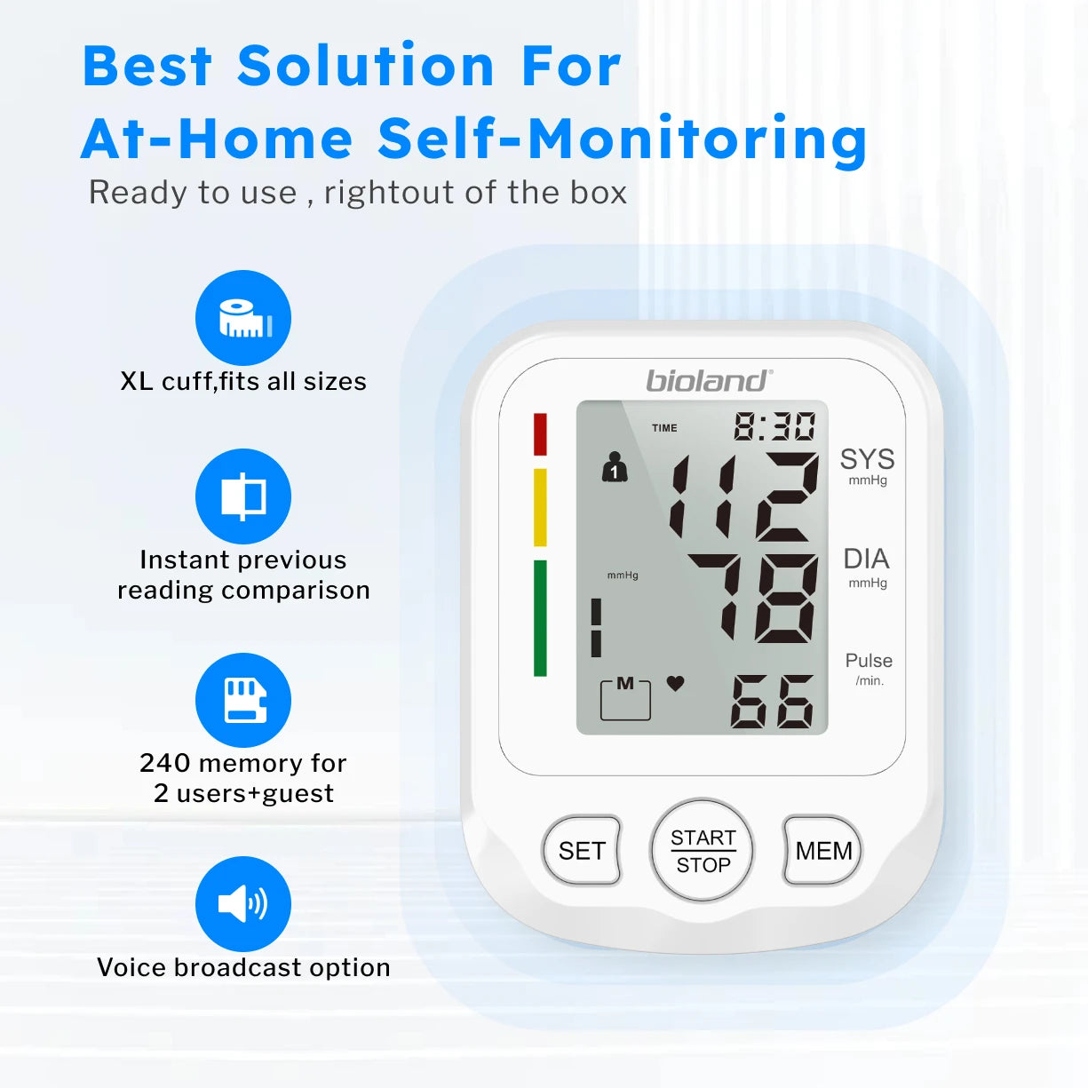 Automatic Upper Arm Blood Pressure Monitor – Digital Tensiometer