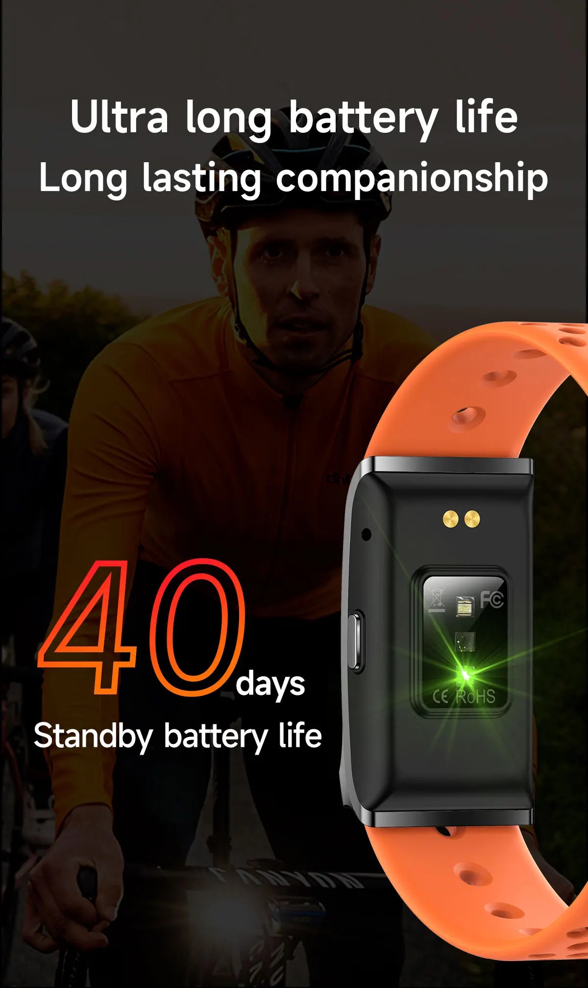 No-Screen Smartwatch – Men’s Outdoor Fitness & Heart Rate Monitor