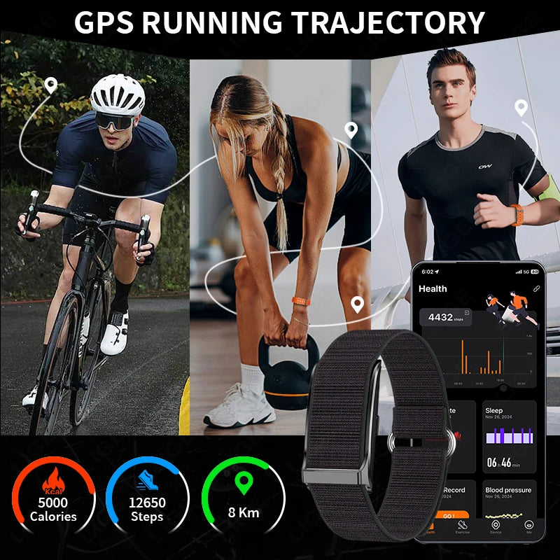 No-Screen Smartwatch – Men’s Outdoor Fitness & Heart Rate Monitor