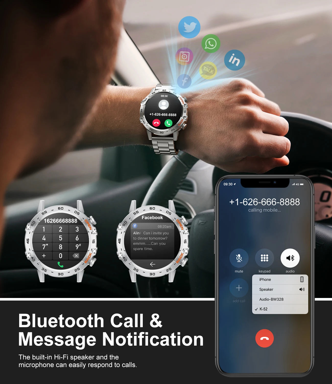 1.39" Bluetooth Call Smartwatch – Fitness & Heart Rate Tracker