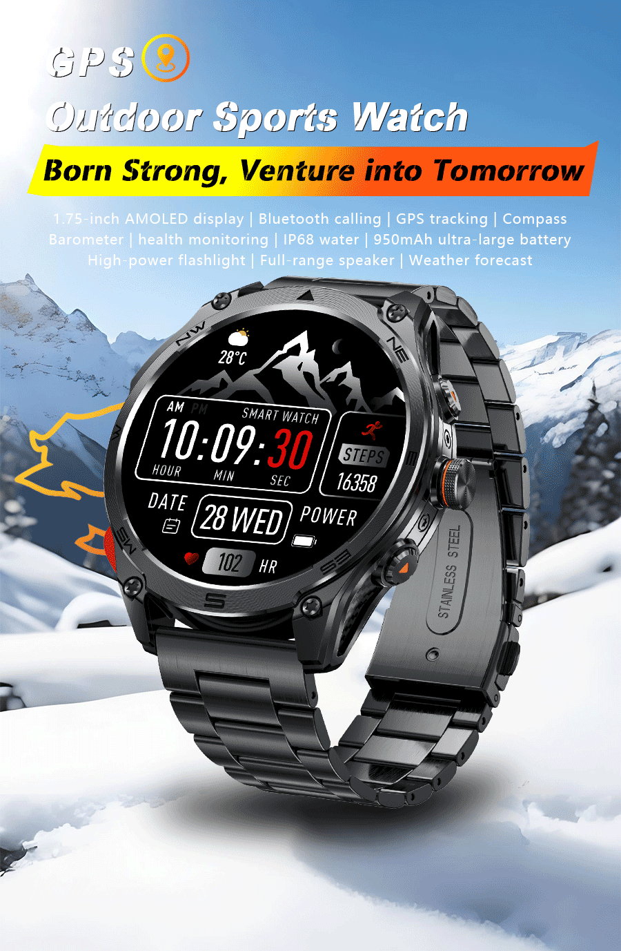 T-Rex 3 Ultra GPS Smartwatch – Military Outdoor Fitness Tracker
