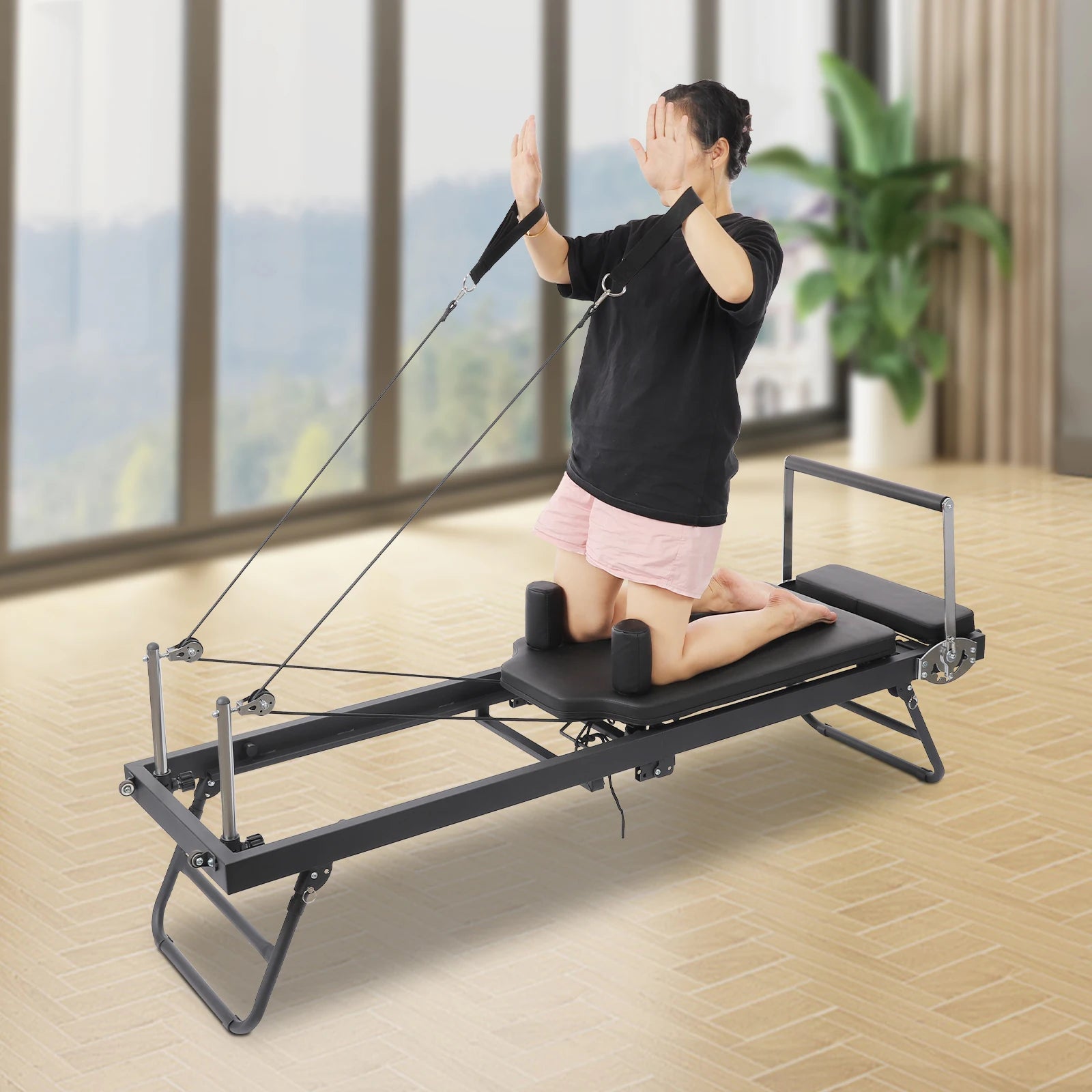 Foldable Steel Pilates Reformer Machine – Home & Office Fitness
