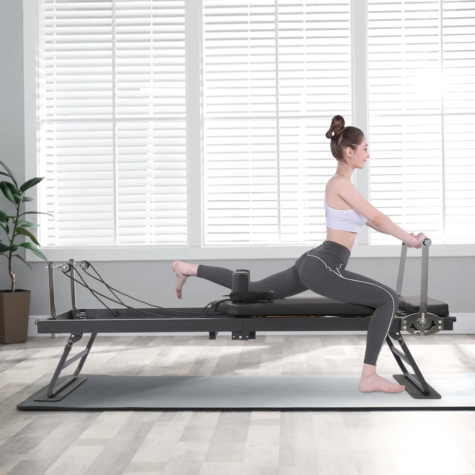 Foldable Steel Pilates Reformer Machine – Home & Office Fitness