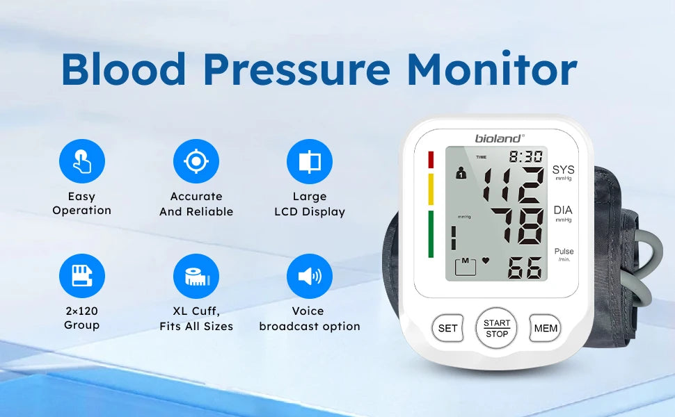 Automatic Upper Arm Blood Pressure Monitor – Digital Tensiometer