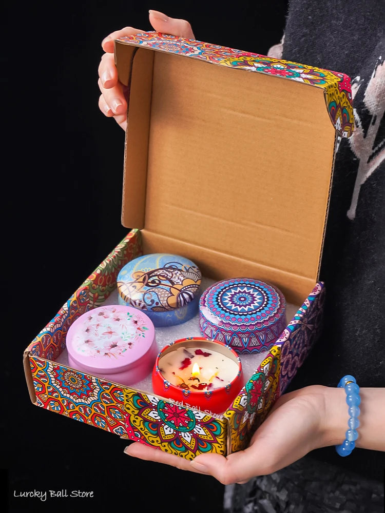 4-Pack Scented Soy Candles – Romantic Home Decor