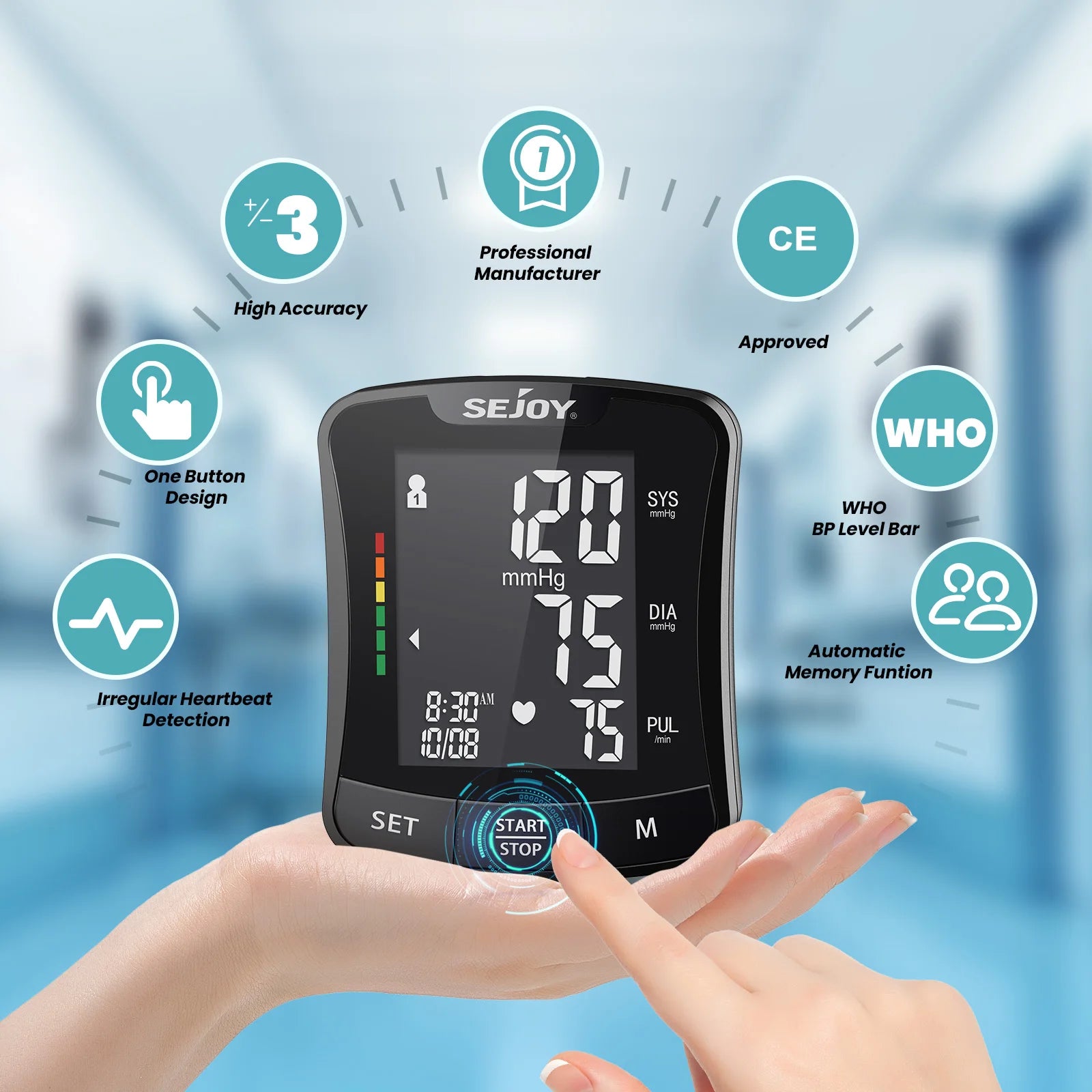 Digital Wrist Blood Pressure Monitor – Electronic Tonometer