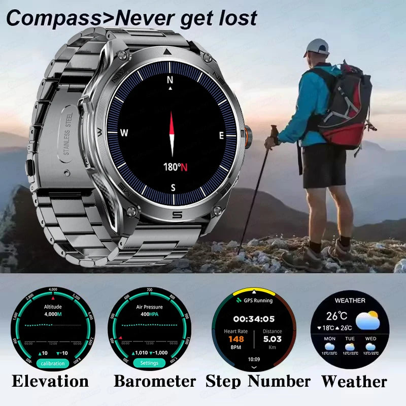 T-Rex 3 Ultra GPS Smartwatch – Military Outdoor Fitness Tracker