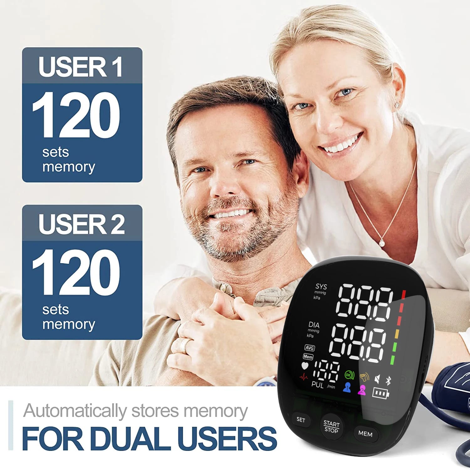 Portable Digital Arm Blood Pressure Monitor – LED Smart Display