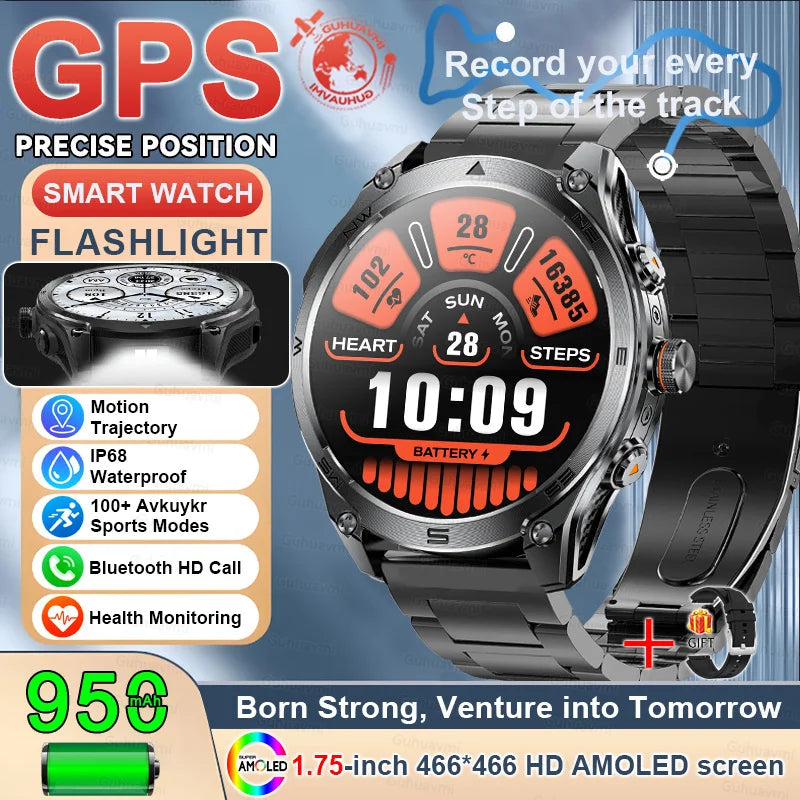 T-Rex 3 Ultra GPS Smartwatch – Military Outdoor Fitness Tracker