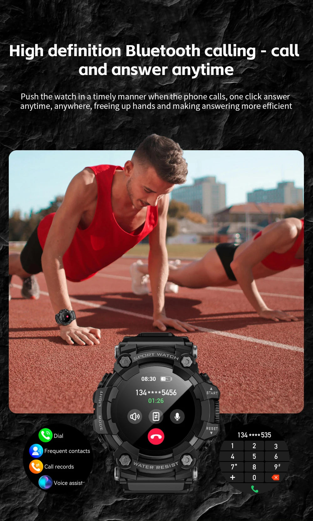 ATTACK-GT Sport Smartwatch – Waterproof Bluetooth & Fitness Tracker