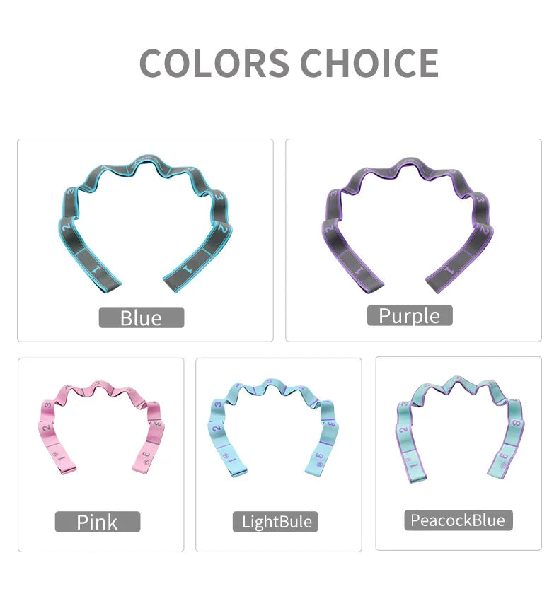 Elastic Yoga Stretching Strap with Loops – Fitness & Pilates