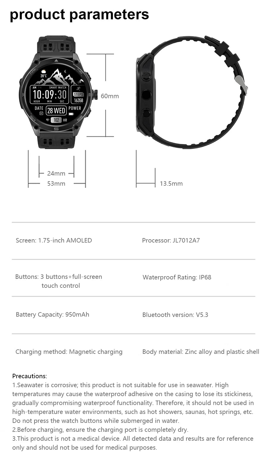 T-Rex 3 Ultra GPS Smartwatch – Military Outdoor Fitness Tracker