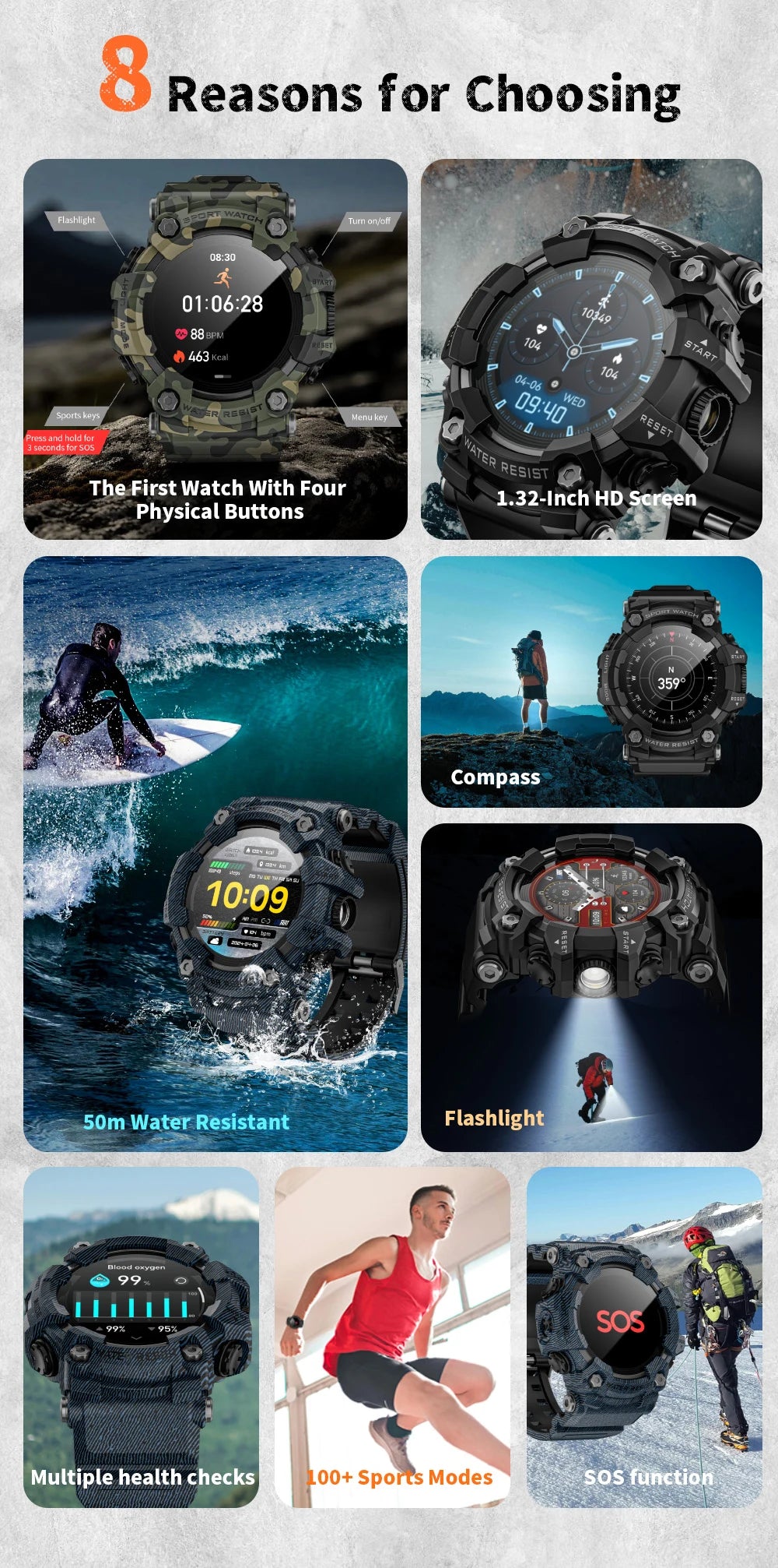 ATTACK-GT Sport Smartwatch – Waterproof Bluetooth & Fitness Tracker