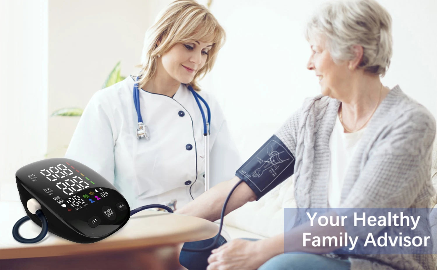 Portable Digital Arm Blood Pressure Monitor – LED Smart Display