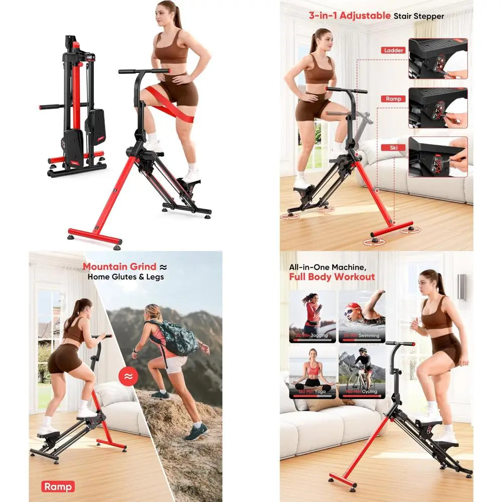 Home Fitness Stair Stepper – Adjustable Levels & Ski Simulation