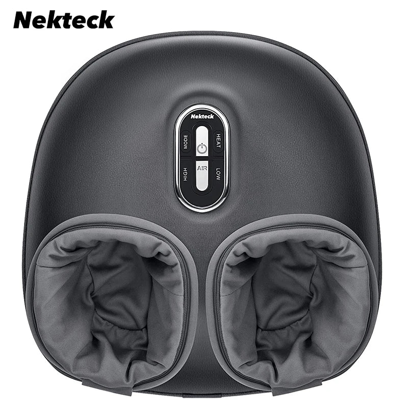 Nekteck Foot Massager Heating Therapy Air Compression Shiatsu Knead Roller Muscle Relaxation Electric Foot Massage Machine