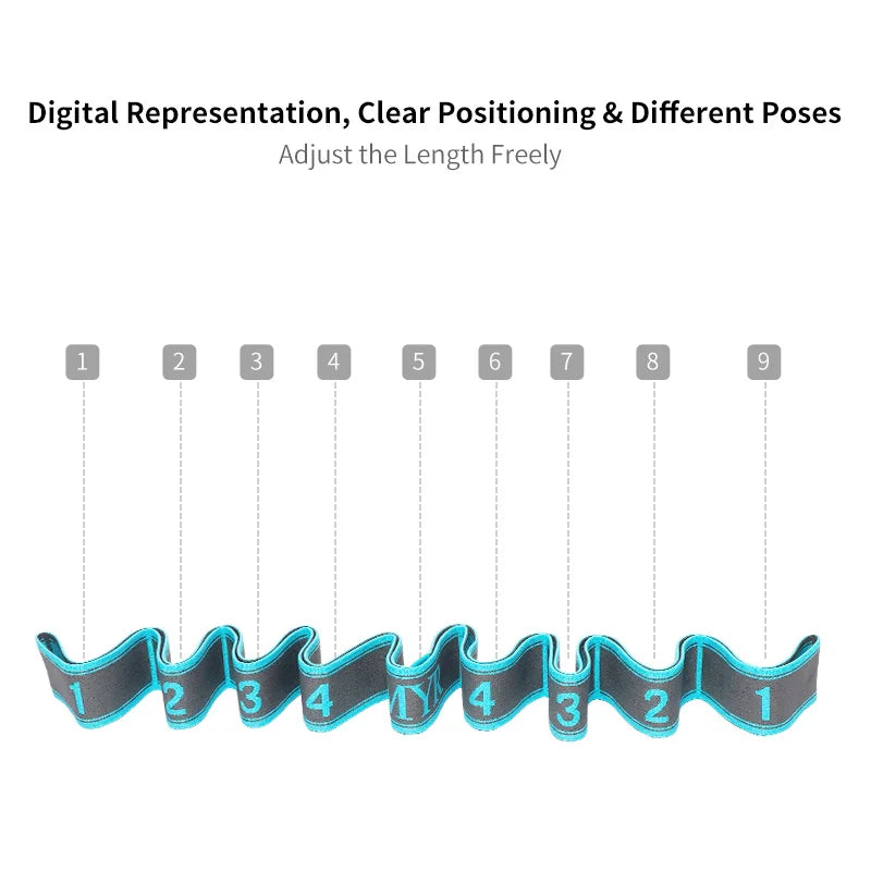 Elastic Yoga Stretching Strap with Loops – Fitness & Pilates