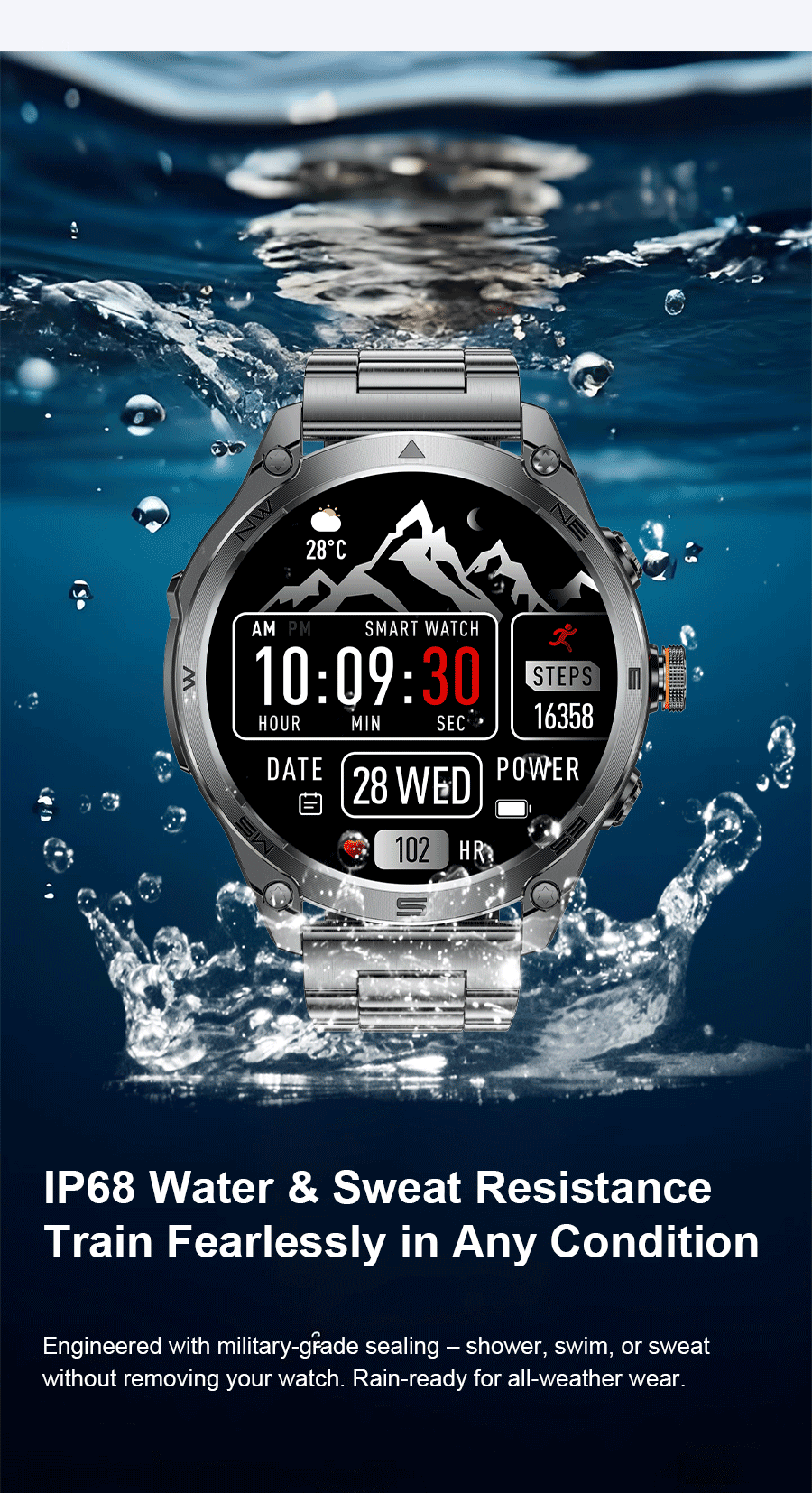 T-Rex 3 Ultra GPS Smartwatch – Military Outdoor Fitness Tracker