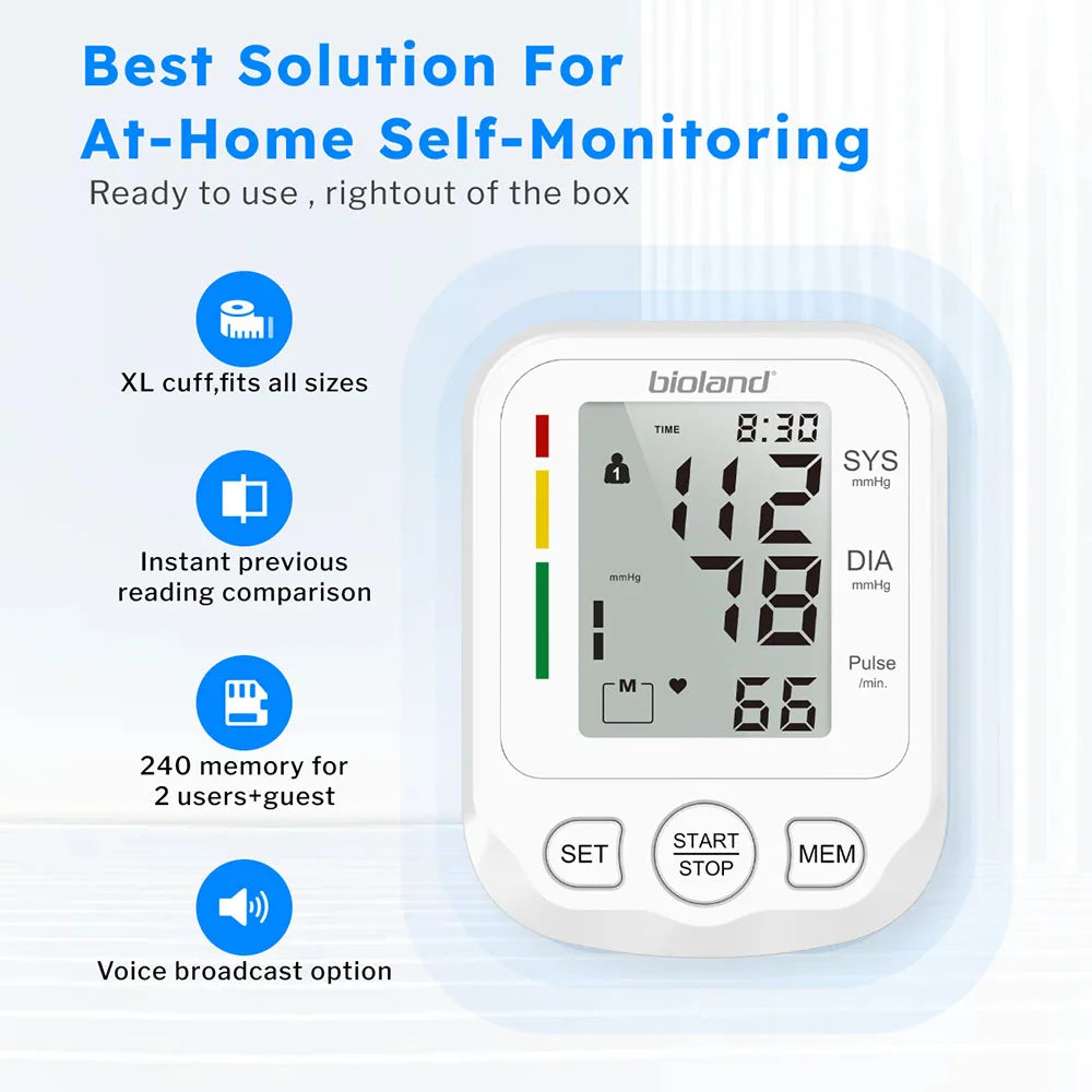 Automatic Upper Arm Blood Pressure Monitor – Digital Tensiometer