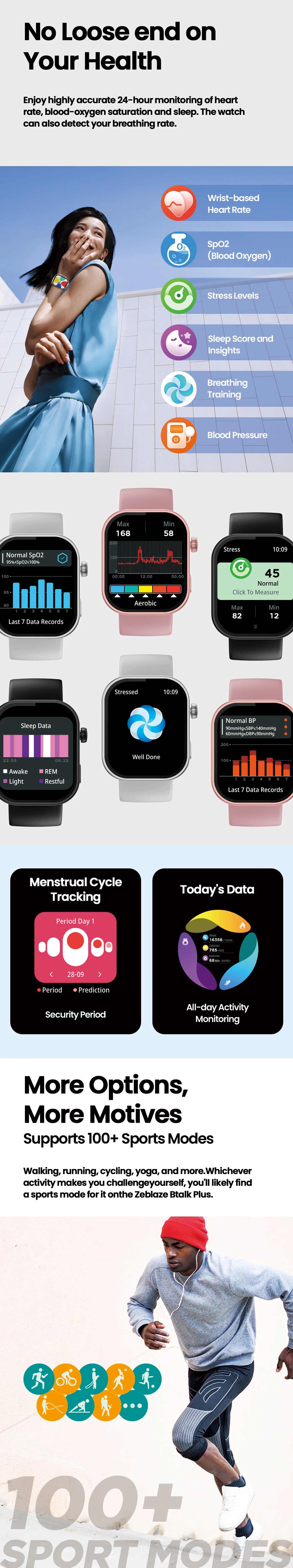 Btalk Plus Smartwatch – 2.03'' HD Voice & Fitness Tracker