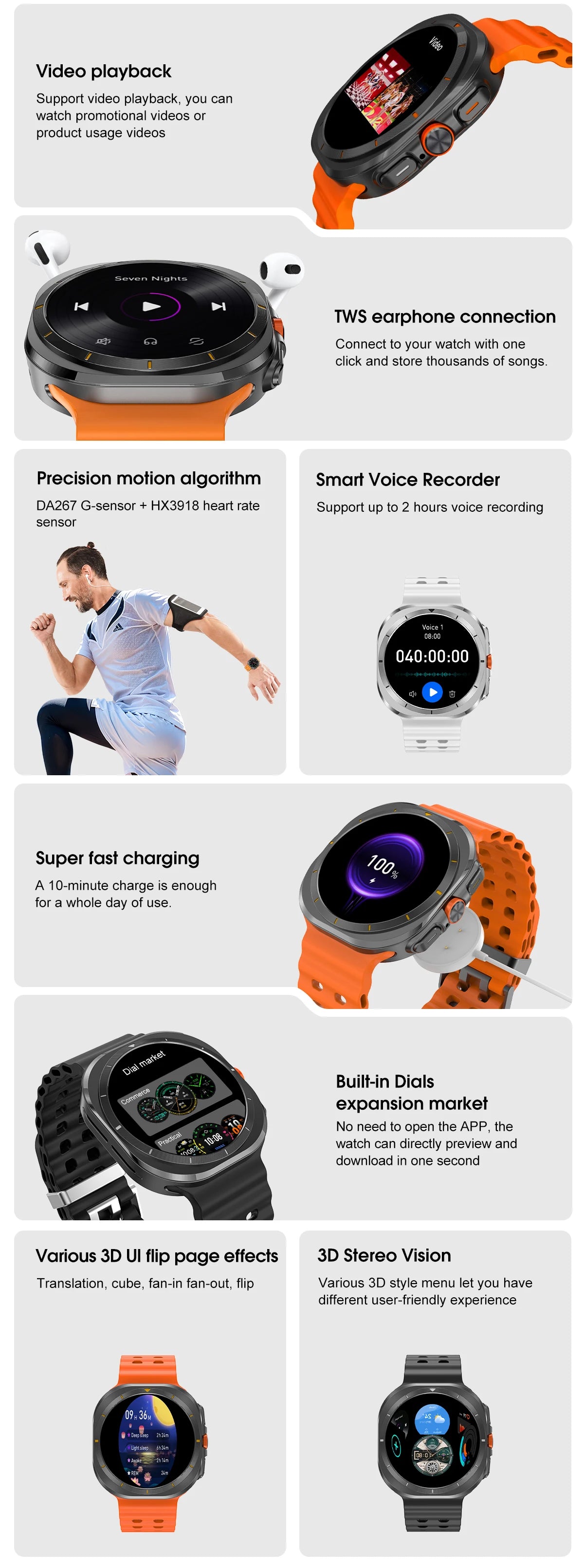 DT Watch 7 Ultra Smartwatch – 32GB, Video, GPS & Fitness Tracker