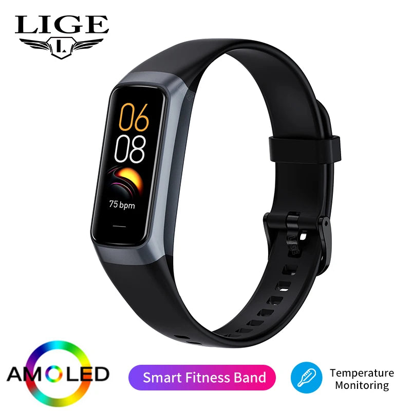 AMOLED Smart Watch – Waterproof Fitness Tracker for Women