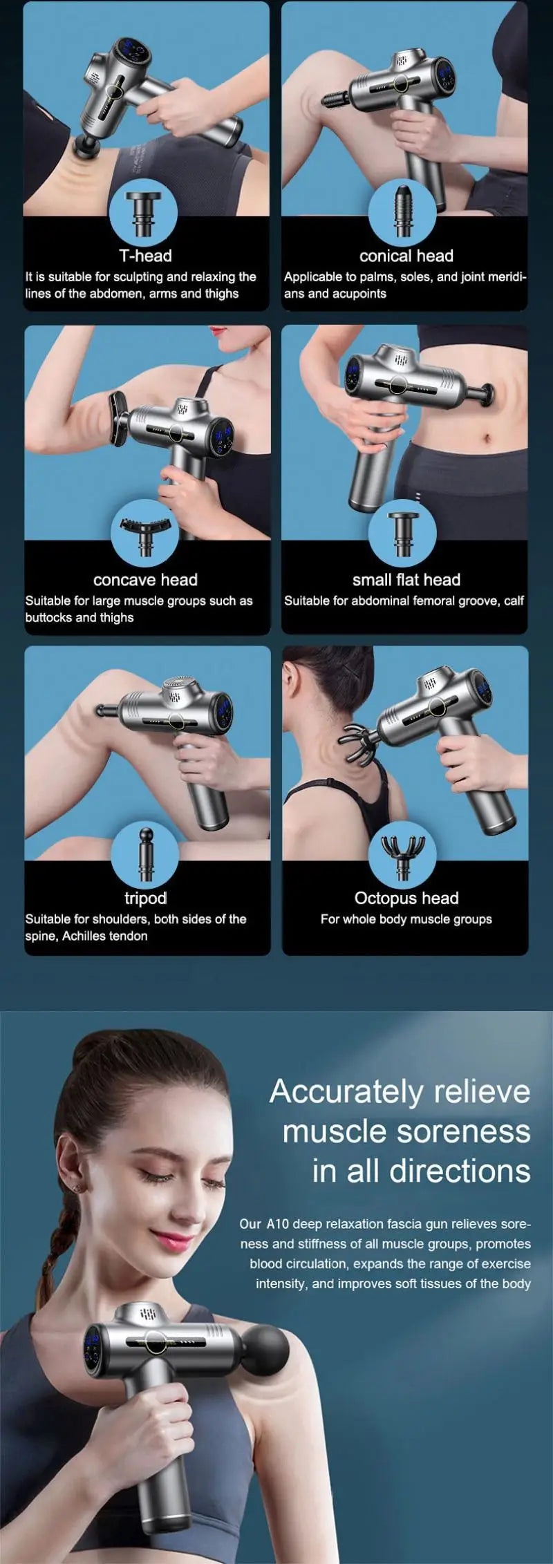 Portable Vibration Fascia Gun – Deep Muscle Massager