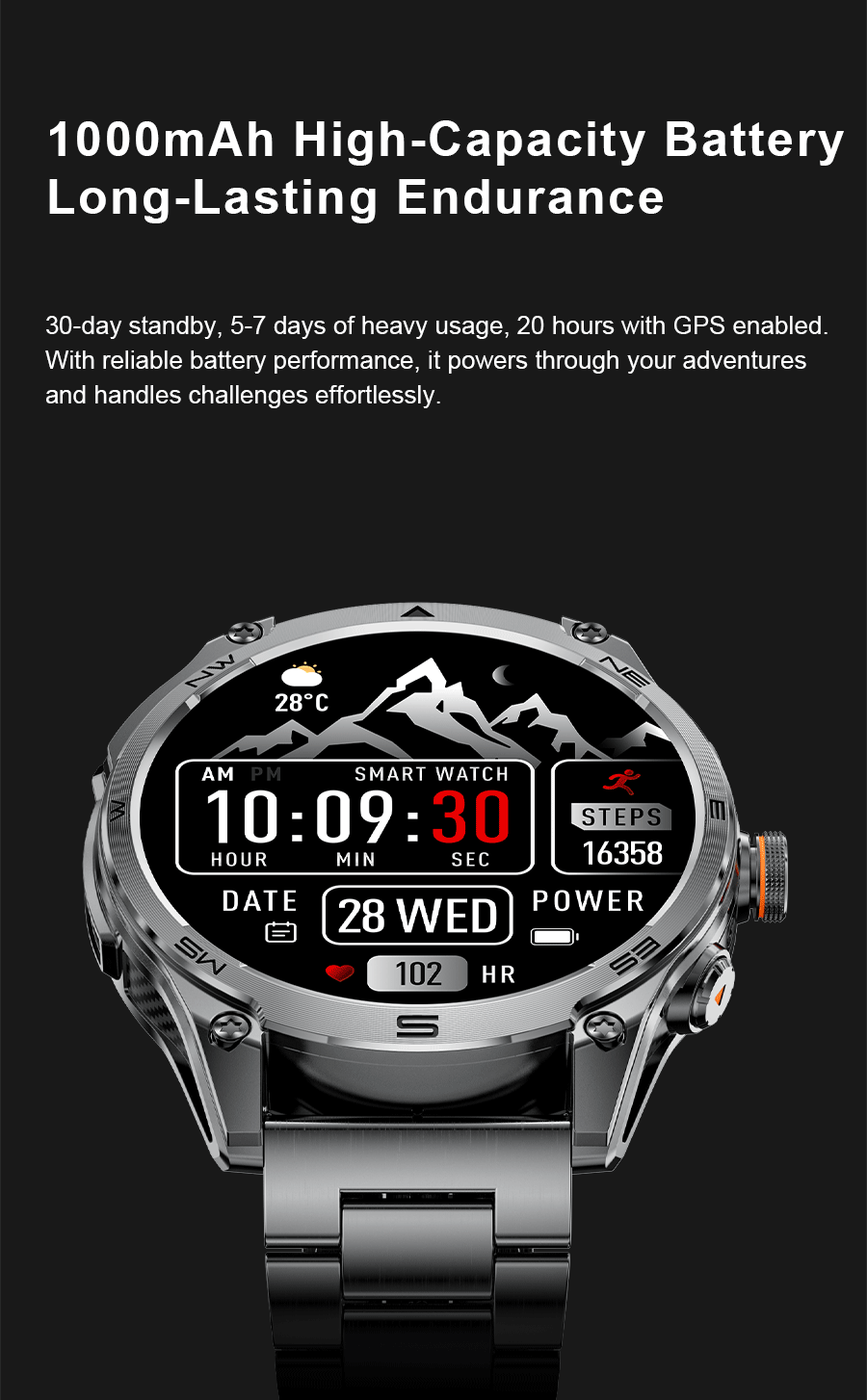 T-Rex 3 Ultra GPS Smartwatch – Military Outdoor Fitness Tracker