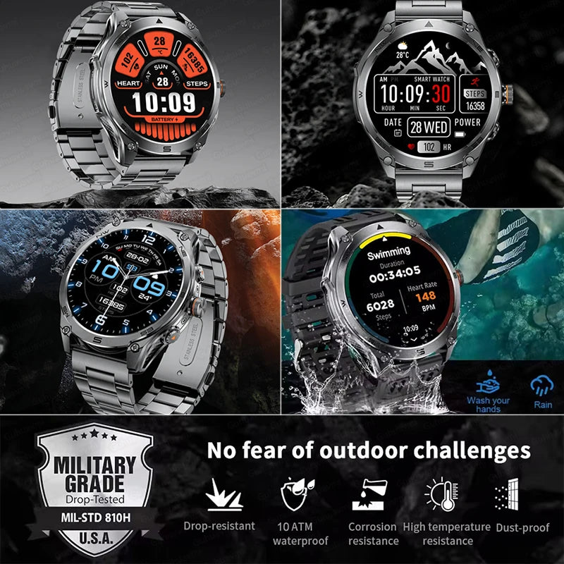 T-Rex 3 Ultra GPS Smartwatch – Military Outdoor Fitness Tracker