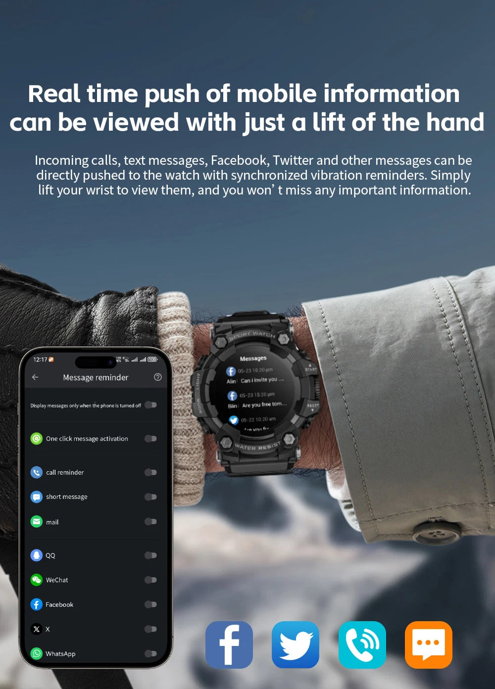 ATTACK-GT Sport Smartwatch – Waterproof Bluetooth & Fitness Tracker