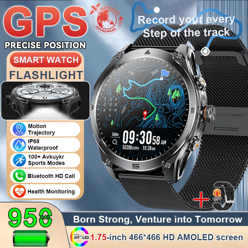 T-Rex 3 Ultra GPS Smartwatch – Military Outdoor Fitness Tracker