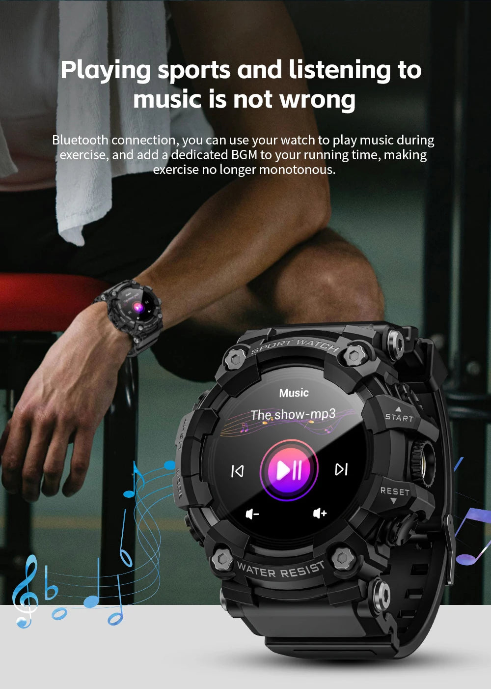 ATTACK-GT Sport Smartwatch – Waterproof Bluetooth & Fitness Tracker