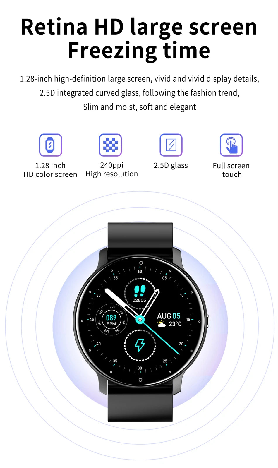ZL02 Smart Watch – Full Touch Screen & Bluetooth 5.2